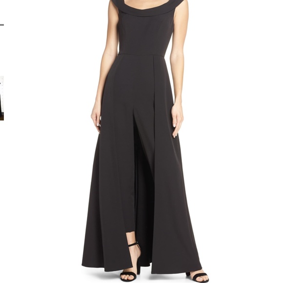 kay unger jumpsuit gown black